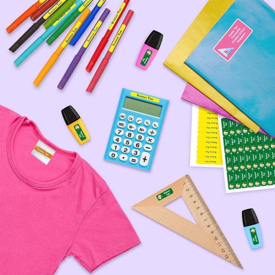 School Pack - 204 name labels to personalise | stickerkid.sg
