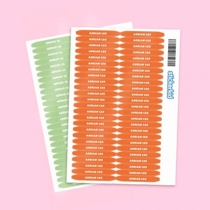 Selfadhesive name labels for clothes